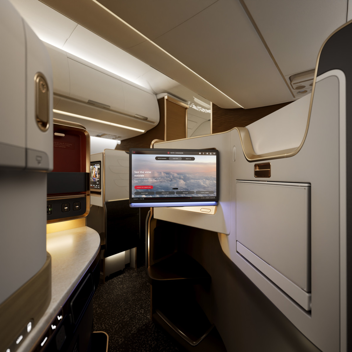 Custom Aurora suites provide passenger comfort and cabin integration