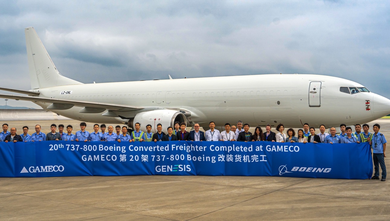 Boeing delivers GAMECO converted 737-800 BCF to Genesis