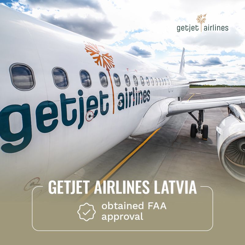 GetJet Airlines Latvia achieves FAA Part 129 permission