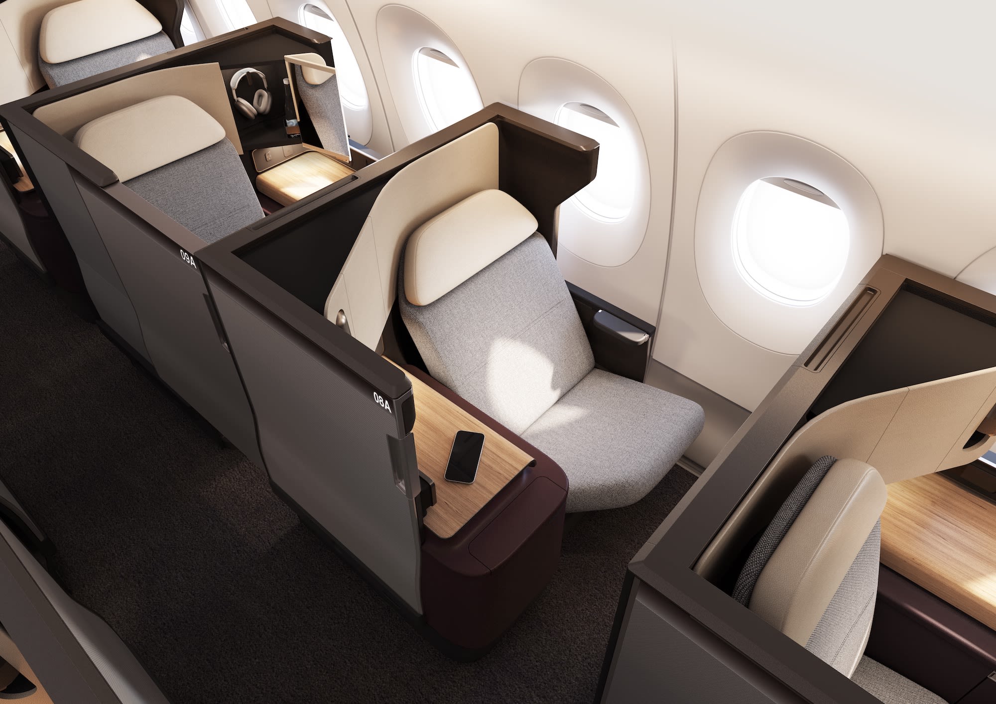 Qantas unveils cabin design of A350 project sunrise flight with special wellbeing zone