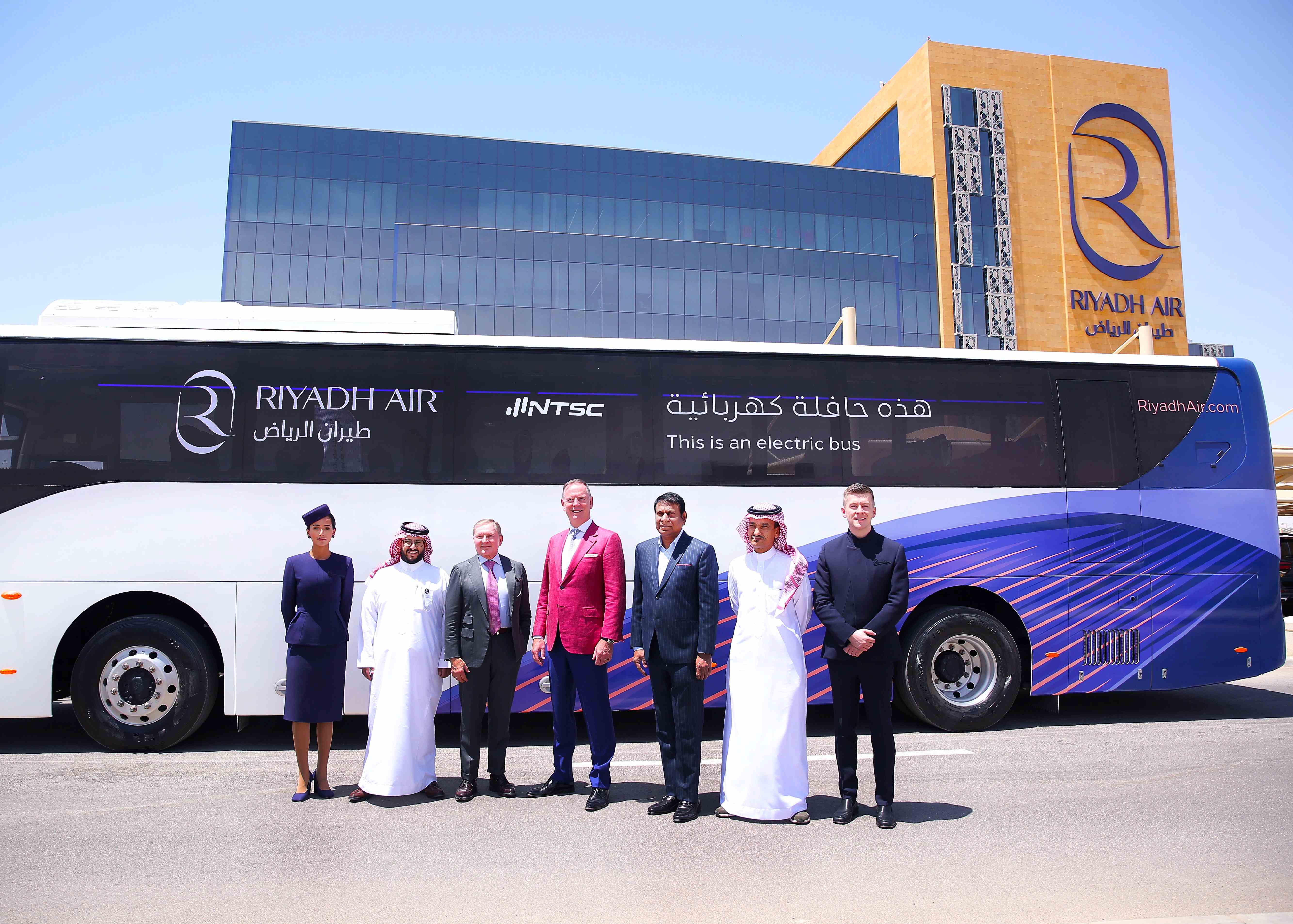 Riyadh Air displays first electric coach for employee transport