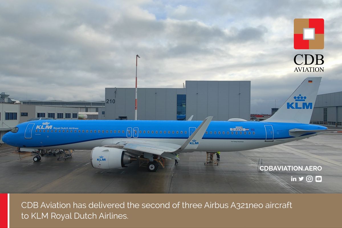 CDB Aviation delivers second A321neo aircraft to KLM