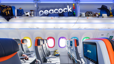 JetBlue and Peacock display new in-flight entertainment offering