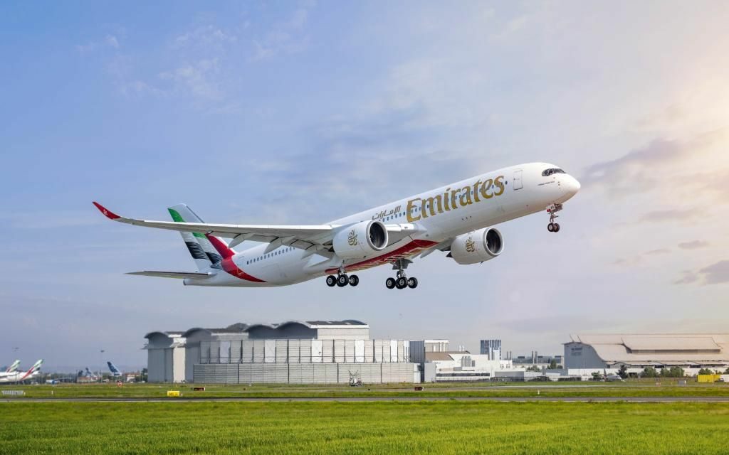 Emirates’ first A350 completes maiden flight