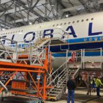 Global Airlines’ first A380 lands in Dresden to undergo maintenance